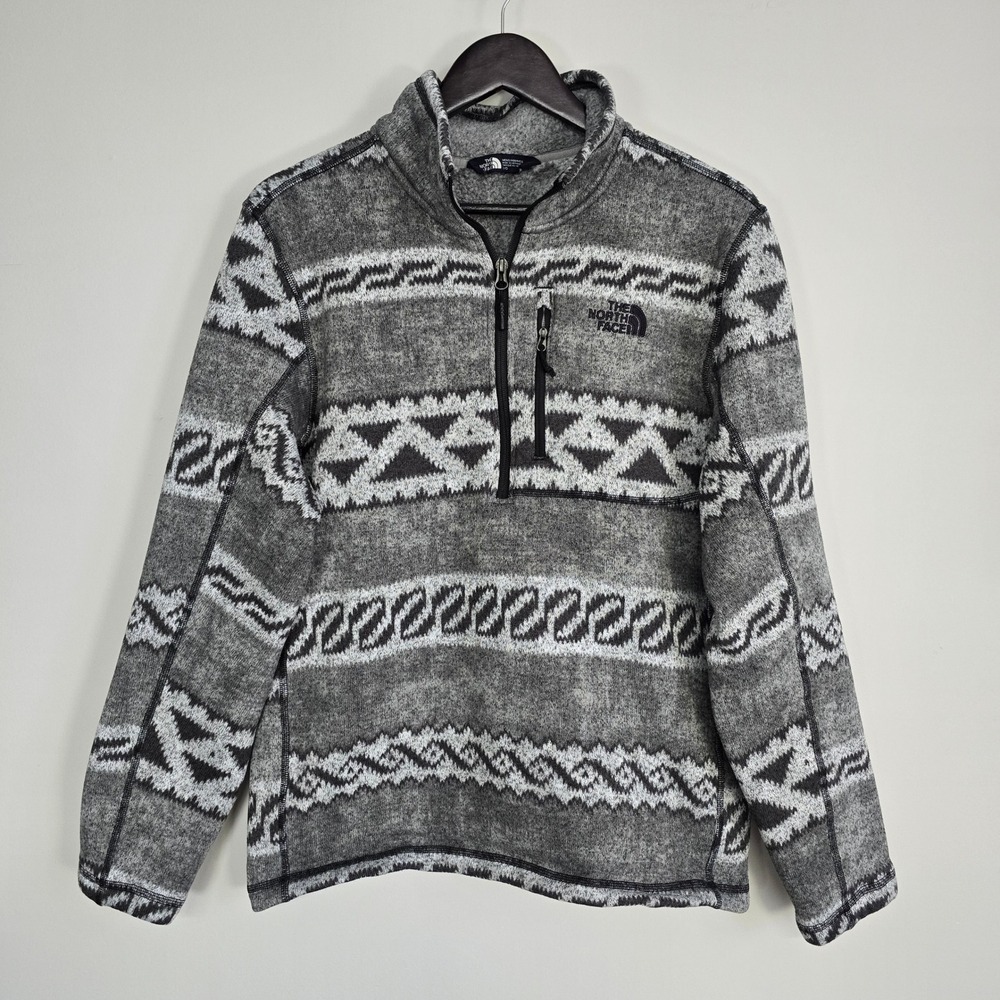 The North Face Fleece 1/4 Zip Mens L Grey Gordon Lyons Gorpcore Aztec Pullover